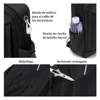 Foto 5 | Foto 5 | Bolso De Hombro Impermeable De Gran Capacidad Belug.  Negro