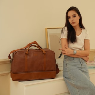 Foto 5 | Foto 5 | Bolsa De Viaje Baosha De Piel Vegana Hb-38 Marrón - Venta Internacional.