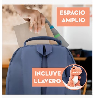 Foto 4 | Foto 4 | Mochila Escolar Y Llavero De Peluche Azul Marino
