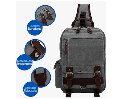 Foto 4 | Foto 4 | Mochila Cruzada con Hebilla Magnética y Múltiples Bolsillos Bluelander de Gran Capacidad Material de Lona Impermeable