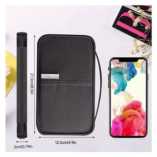 Foto 2 | Foto 2 | Cartera Porta Funda Pasaporte Documentos, Negro
