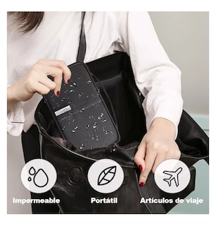 Foto 5 | Foto 5 | Cartera Porta Funda Pasaporte Documentos, Negro