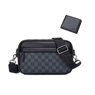 Foto 1 | Foto 1 | Bandolera de Cuero y Billetera Bolso Crossbody para Hombre