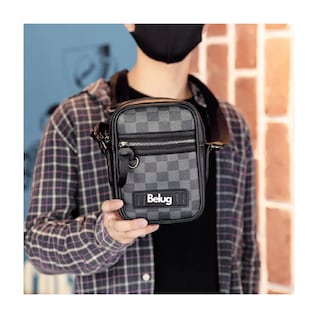 Foto 2 | Foto 2 | Bolso Para Hombre Crossbody Belug, Bandolera Maletín Moda Casual Cuadros Negro