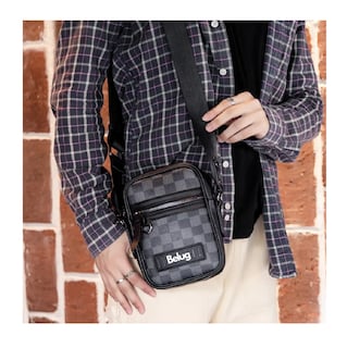 Foto 4 | Foto 4 | Bolso Para Hombre Crossbody Belug, Bandolera Maletín Moda Casual Cuadros Negro