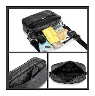 Foto 3 | Foto 3 | Bolso Para Hombre Crossbody Belug, Bandolera Maletín Moda Casual Círculos Negro