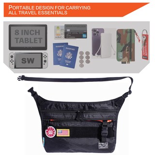 Foto 4 | Foto 4 | Bolso Bandolera Rough Enough Negro Para Hombre Con Compartimento Para Tableta De 8 Pulgadas - Venta Internacional.