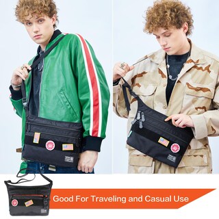 Foto 5 | Foto 5 | Bolso Bandolera Rough Enough Negro Para Hombre Con Compartimento Para Tableta De 8 Pulgadas - Venta Internacional.