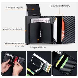 Foto 3 | Foto 3 | Cartera Con Protección De Aluminio Para Hombre Eo Safe Imports Esi-19371 Negro