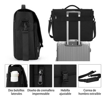 Foto 5 | Foto 5 | Maletin  Belug Laptop Impermeable De Hombre 15.6pul Negro