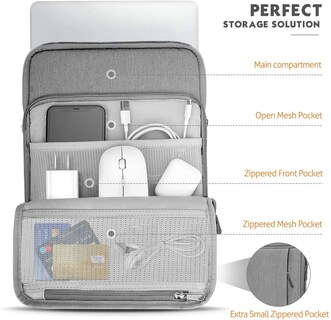 Foto 6 | Foto 6 | Funda Para Portátil Moko Para 13 3 A 14 Pulgadas Color Gris Claro - Venta Internacional.