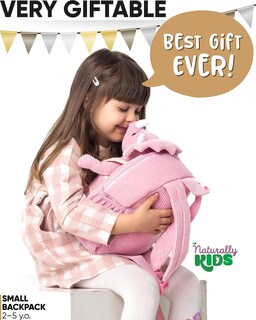 Foto 2 | Foto 2 | Mochila Naturally Kids Con Dinosaurio Pequeño Con Peluche Para Niñas De 3 A 5 Años - Venta Internacional.