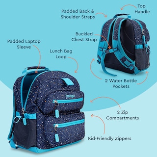 Foto 3 | Foto 3 | Mochila Bentgo Kids Confetti Ligera 35.56 Cm Azul Abismo - Venta Internacional