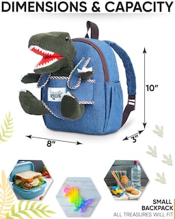 Foto 3 | Foto 3 | Mochila Naturally Kids con Dinosaurio de Peluche para Niños - Venta Internacional