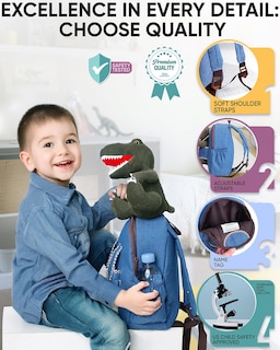 Foto 4 | Foto 4 | Mochila Naturally Kids con Dinosaurio de Peluche para Niños - Venta Internacional