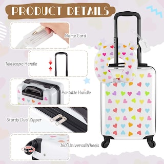 Foto 5 | Foto 5 | Set de Equipaje Sanwuta Heart 4 Piezas para Niñas 51 cm con Mochila - Venta Internacional
