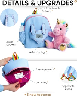 Foto 5 | Foto 5 | Mochila de Unicornio Rosa con Peluche Desmontable para Niños de 5 a 7 Años