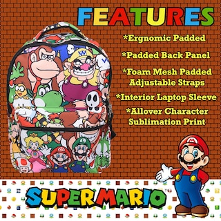 Foto 4 | Foto 4 | Mochila Nintendo Super Mario de 16 Pulgadas - Venta Internacional