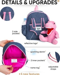 Foto 5 | Foto 5 | Mochila Naturally Kids con Diseño de Dinosaurio Rosa 4 a 8 Años - Venta Internacional