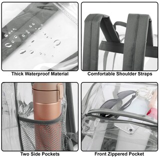 Foto 7 | Foto 7 | Mochila Trail Maker PVC Transparente Resistente Gris Transparente