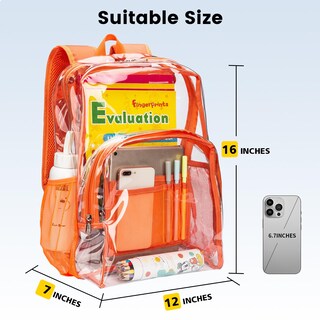 Foto 2 | Foto 2 | Mochila Vorspack de Pvc Transparente Naranja - Venta Internacional