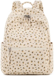 Foto 1 | Foto 1 | Mini Mochila de Pana Beige con Estampado Floral para Mujer