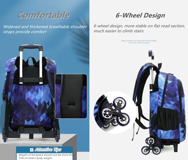Foto 5 | Foto 5 | Mochila con Ruedas Bansusu Black Galaxy - Venta Internacional