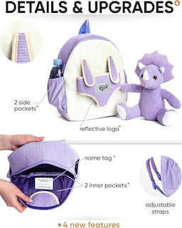 Foto 5 | Foto 5 | Mochila Naturally Kids Medium Dinosaurio Púrpura Triceratops - Venta Internacional