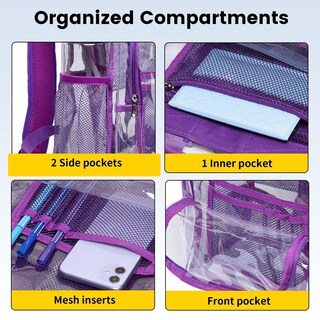 Foto 5 | Foto 5 | Mochila Vorspack de Pvc Transparente Color Morado - Venta Internacional