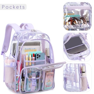 Foto 3 | Foto 3 | Mochila Abshoo Grande Transparente Morada en Edad Escolar - Venta Internacional