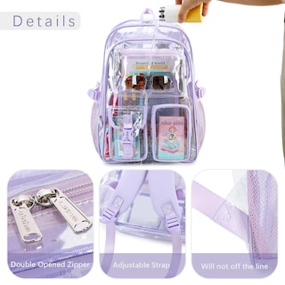 Foto 4 | Foto 4 | Mochila Abshoo Grande Transparente Morada en Edad Escolar - Venta Internacional