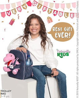 Foto 2 | Foto 2 | Mochila Rolling Backpack Naturally Kids con Forma de Dinosaurio para Niños - Venta Internacional