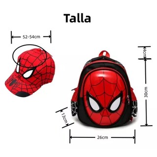 Foto 2 | Foto 2 | Mochila Spider-Man 3D Dibujos Animados Gorra Rojo