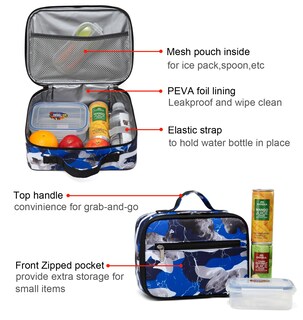 Foto 4 | Foto 4 | Mochila Bluefairy Boys con Lonchera Camo Blue Regreso a Clases para Niños - Venta Internacional