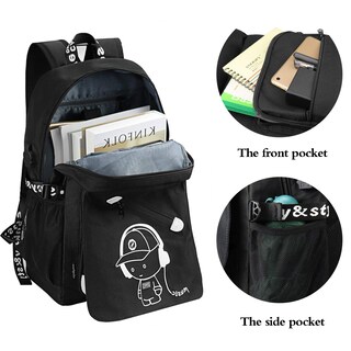 Foto 3 | Foto 3 | Mochila Escolar Glow Anime con Bolsa Antirrobo para Portátil para Niños - Venta Internacional