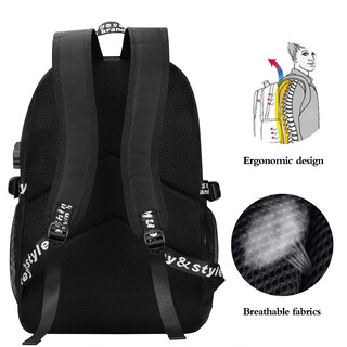 Foto 4 | Foto 4 | Mochila Escolar Glow Anime con Bolsa Antirrobo para Portátil para Niños - Venta Internacional