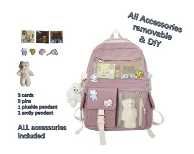 Foto 3 | Foto 3 | Mochila Ggoob Kawaii De Lona De Nailon Impermeable 32 X 11 X 43 Cm, Color Rosa - Venta Internacional.