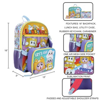 Foto 5 | Foto 5 | Juego De Mochilas Y Loncheras Lankybox De 5 Piezas Con Licencia Oficial - Venta Internacional.