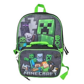 Foto 2 | Foto 2 | Mochila Minecraft Creeper Kids De 40 Cm Con Bolsa De Almuerzo - Venta Internacional.