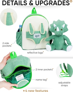 Foto 4 | Foto 4 | Mochila Naturally Kids Green Dinosaur Triceratops - Venta Internacional