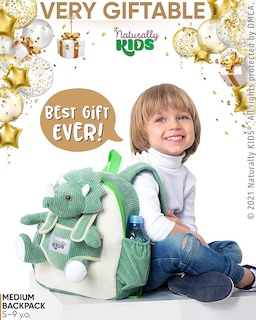 Foto 5 | Foto 5 | Mochila Naturally Kids Green Dinosaur Triceratops - Venta Internacional