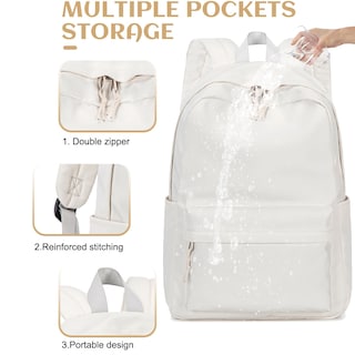 Foto 5 | Foto 5 | Mochila Escolar Bluboon Para Portátil De 15 Pulgadas, Color Beige, Para Niñas Y Mujeres - Venta Internacional.