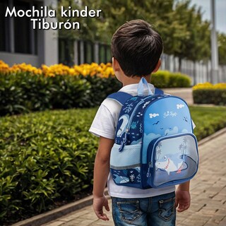 Foto 5 | Foto 5 | Mochila Escolar Kinder Sun Tiburón - Con Bolsa Transparente