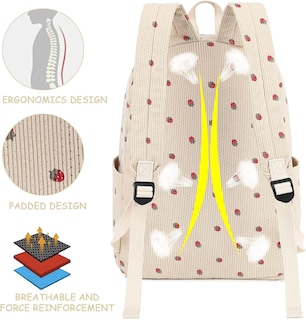Foto 6 | Foto 6 | Mochila Bluboon Para Niñas En Edad Escolar, Bolsa De Pana, 13 Pulgadas - Venta Internacional.