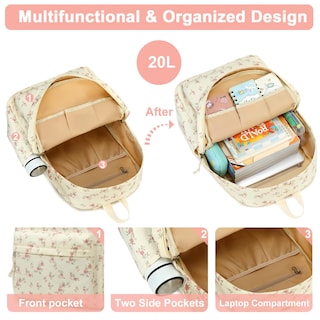 Foto 3 | Foto 3 | Mochila Bluboon Para Niñas En Edad Escolar Y Mujer, Pana, 13 Pulgadas - Venta Internacional.