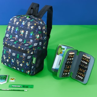 Foto 2 | Foto 2 | Mochila Escolar Minecraft Kids Con Bolsillo Frontal Black App - Venta Internacional.