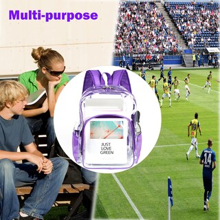 Foto 5 | Foto 5 | Mochila Transparente Jomparo Púrpura De Pvc Transparente Para La Escuela - Venta Internacional.