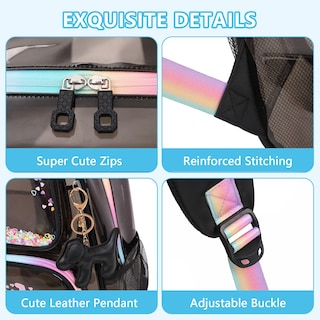 Foto 7 | Foto 7 | Mochila Transparente Moonbaby Lovely Para Niñas En Edad Escolar - Venta Internacional.