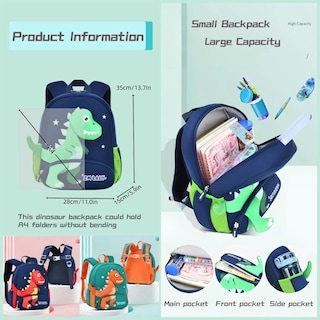 Foto 3 | Foto 3 | Mochila Bansusu Dinosaur Anti-lost Para Niños De Jardín De Infantes - Venta Internacional.