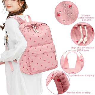 Foto 3 | Foto 3 | Mochila Escolar Bluboon Rosa para Adolescentes o Niñas + Lonchera + Lapicera - Venta Internacional